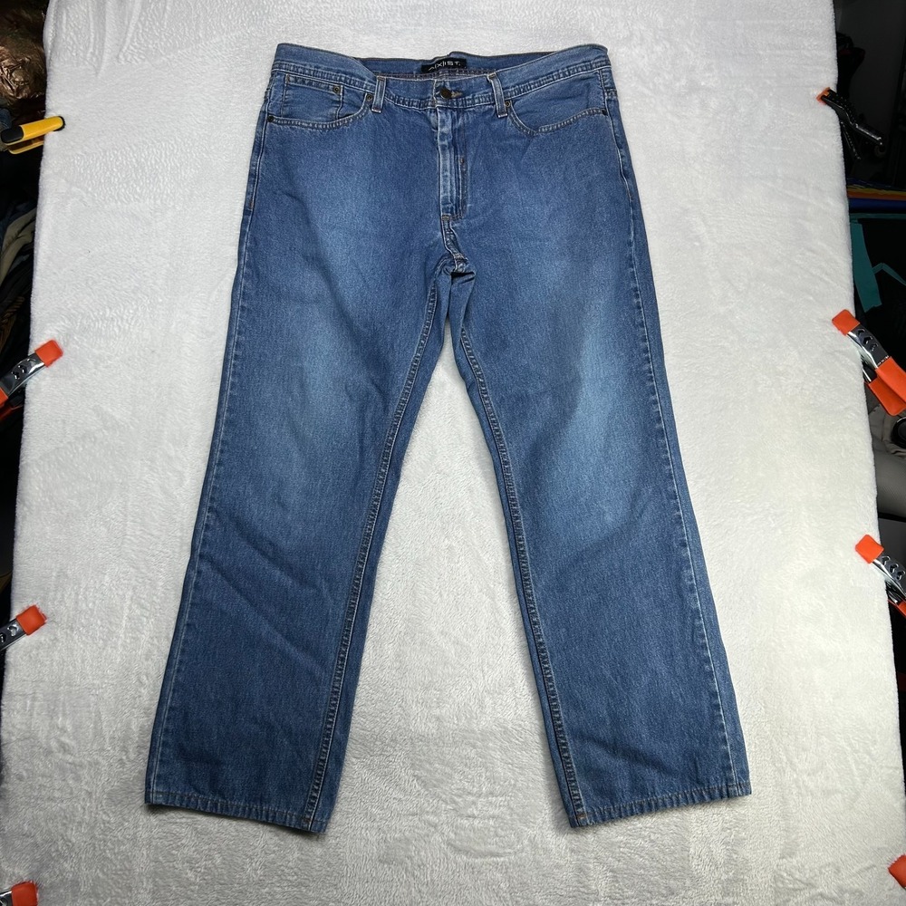 Axist Straight Leg Jeans Men's Blue‎ Denim Relaxed Fit Classic Zip Fly - 36X29